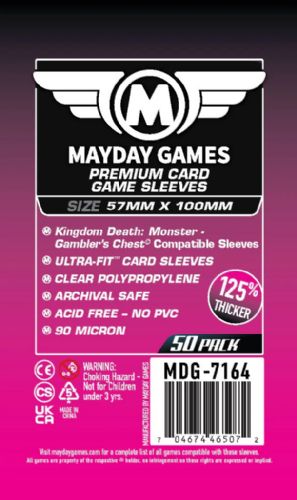 50 Mayday Games Premium Kingdom Death Gamblers Chest sleeves 57x100mm MDG7164